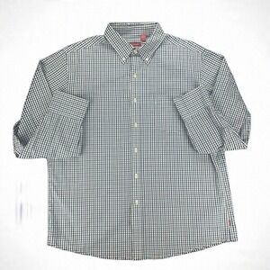 IZOD Button Down Shirt Checkered Long Sleeve Dress Shirt Size Mens
Large